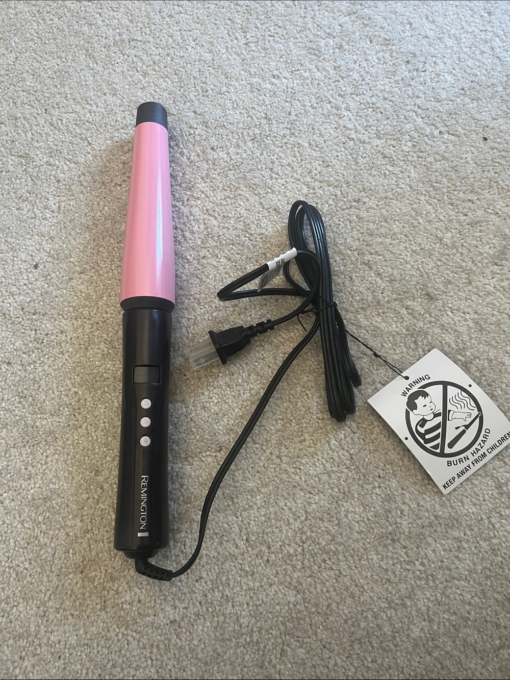 Remington Pink and Black Tapered Curling Wand